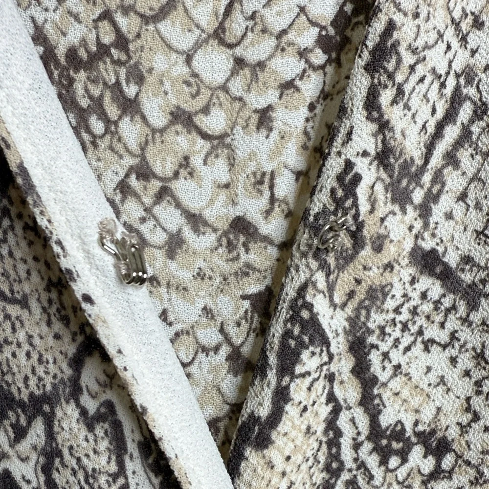 Reformation Monica Wrap Mini Dress Python Snake Print Size Medium PTP-18” - Picture 9 of 16